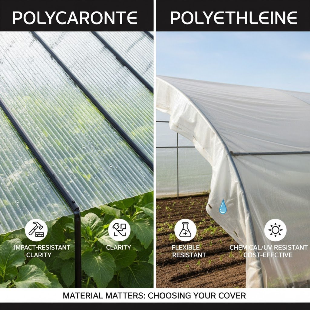 استخدامات البولي كربونيت مقابل البولي ايثيلين في البيوت الزراعية