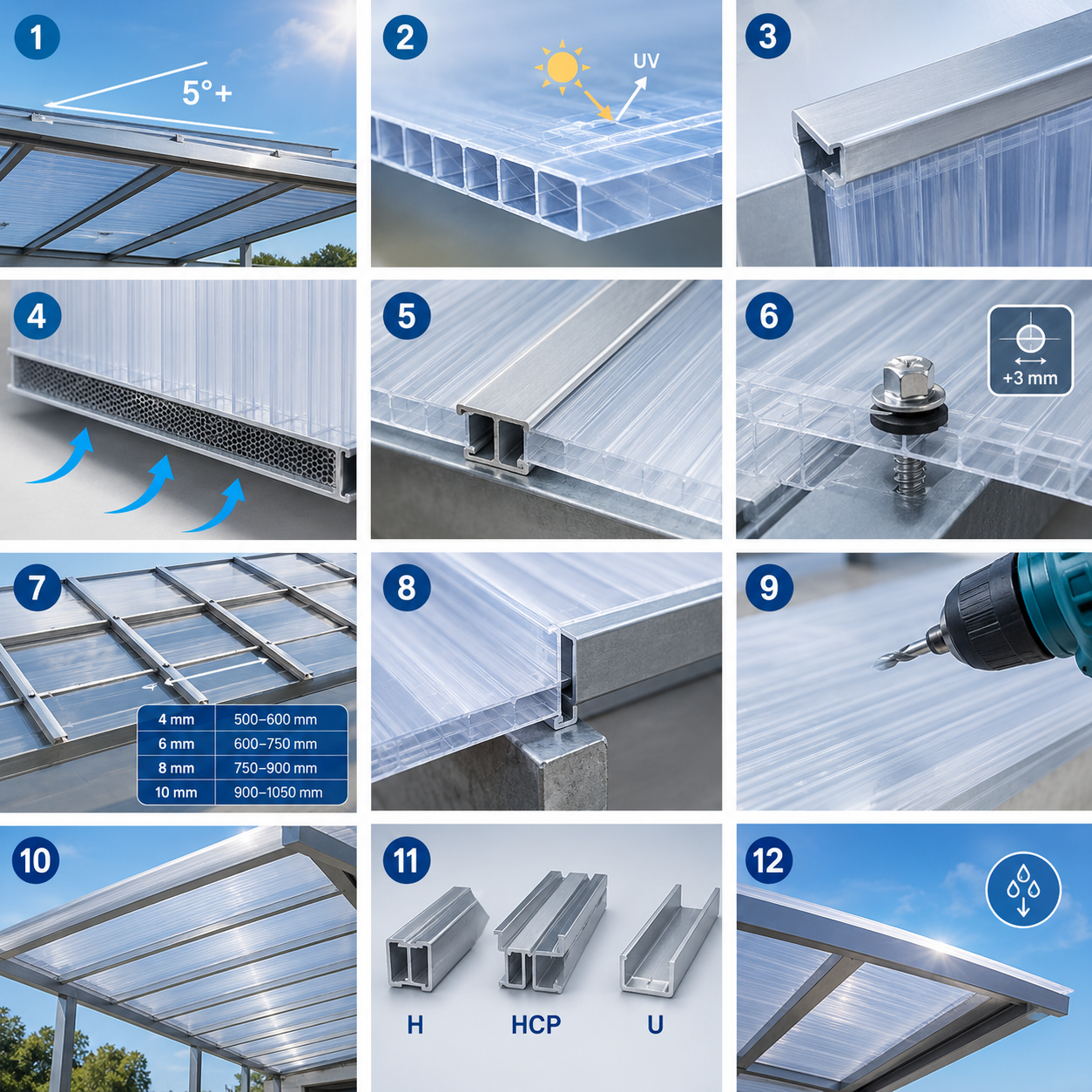 How to install polycarbonate roofing sheets